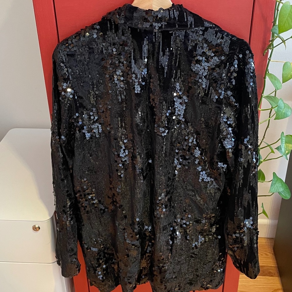 Black Sequin Blazer - image 2